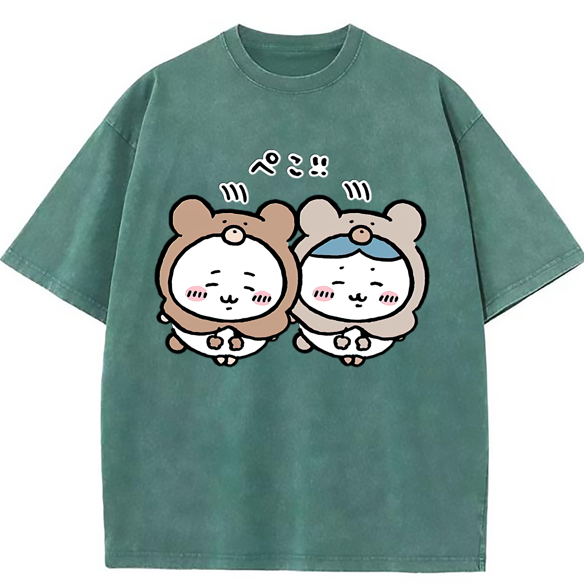 （画像用） ちいかわ ハチワレ Chii-kawa hachiware 綿100% ヴィンテージ風 半袖Tシャツ（フロントプリント）